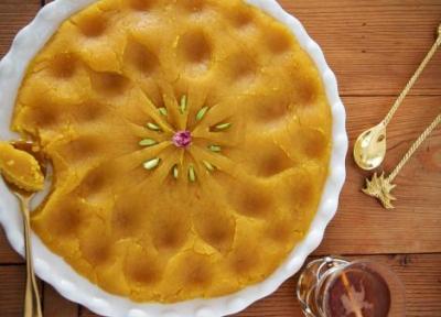 طرز تهیه حلوا شیر با زعفران مجلسی و خوش طعم و رنگ